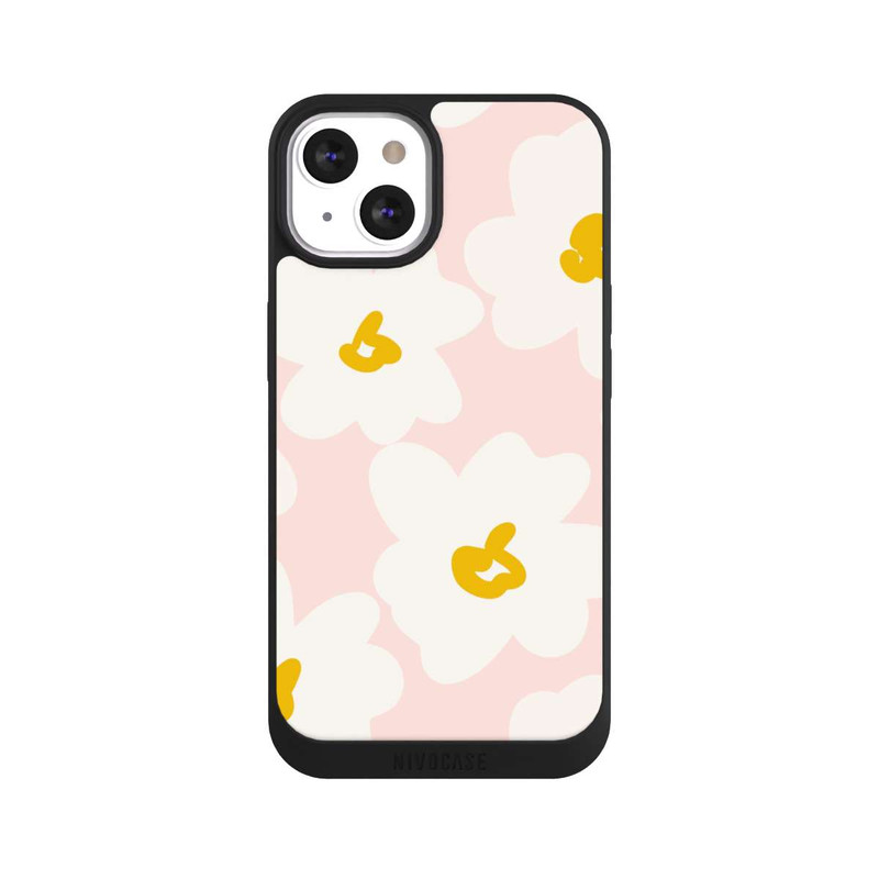 iPhone 13 NIVOpure Retro Blumenwand Gänseblümchen Aprikose