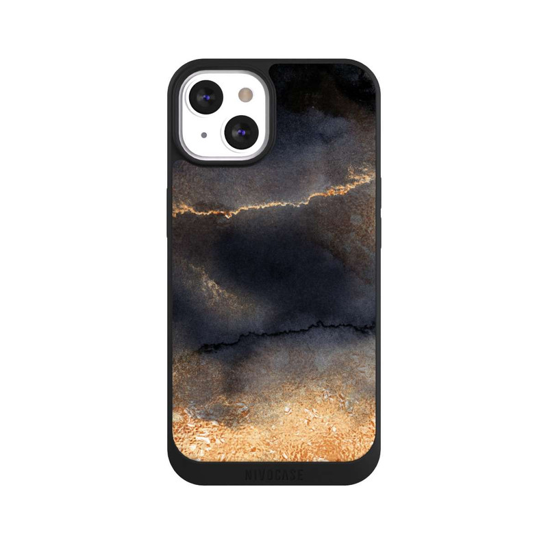 iPhone 13 NIVOpure Schwarzer Marmor Goldstaub Look