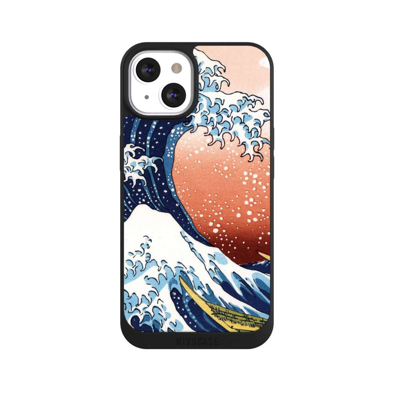 iPhone 13 NIVOpure Kanagawa Welle Mit Rotem Hintergrund