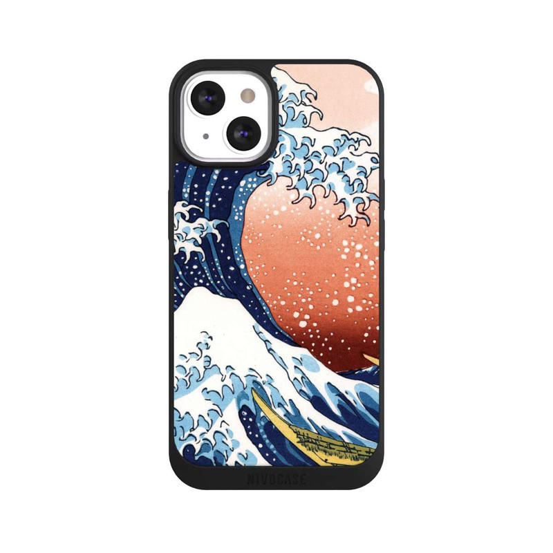 iPhone 13 NIVOpure Kanagawa Welle Mit Rotem Hintergrund