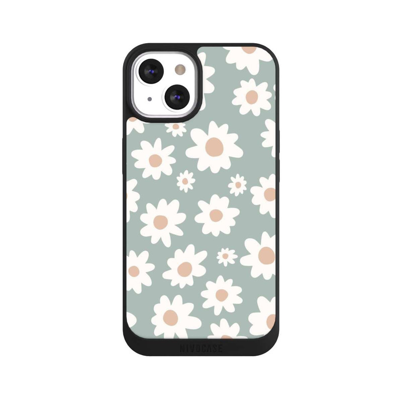 iPhone 13 NIVOpure Daisy Flower Seamless Pattern Green