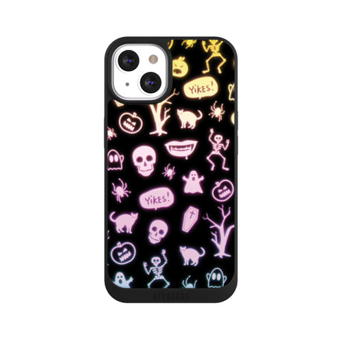 Apple iPhone 13 NIVOpure Neon Halloween Stickers Black Background
