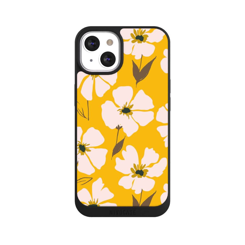iPhone 13 NIVOpure Blumenwiese auf Gelb Ocker