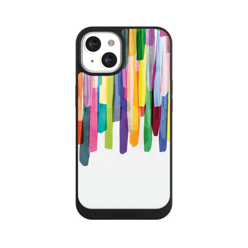 iPhone 13 NIVOpure Bunte Streifen Weißer Hintergrund