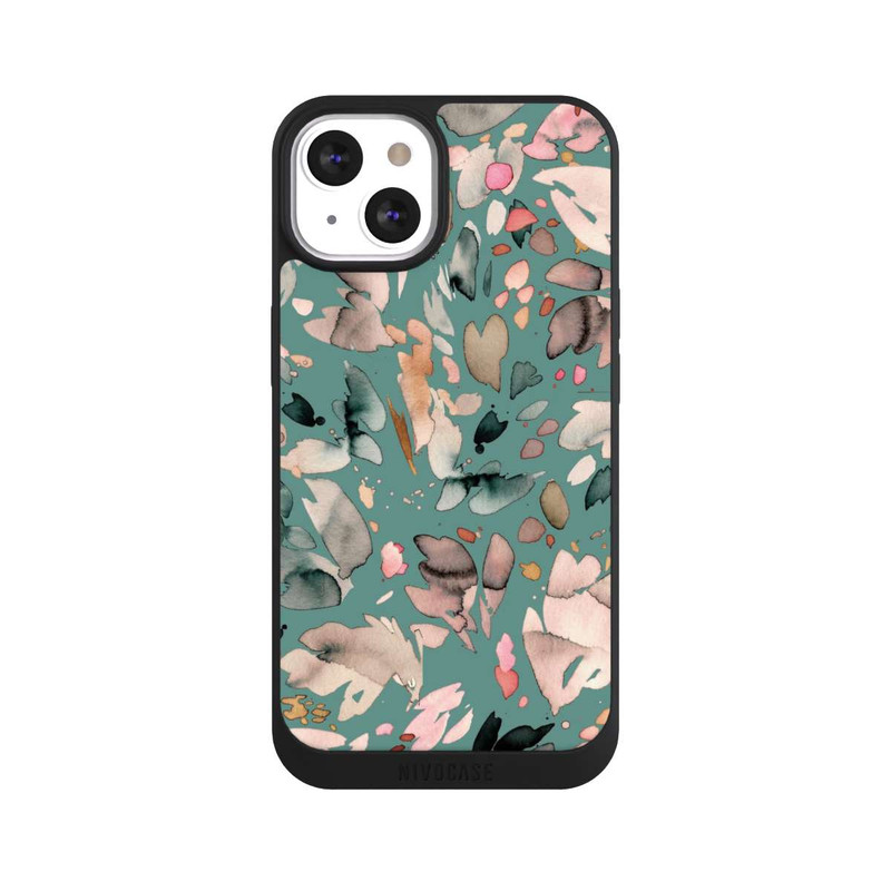 iPhone 13 NIVOpure Fleurs abstraites, pétales vert