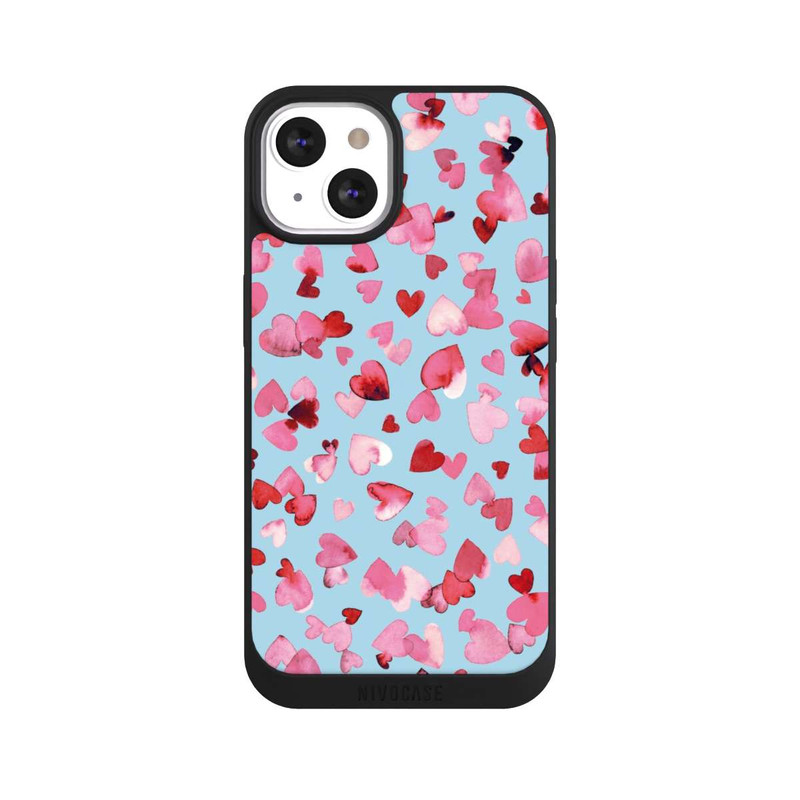 iPhone 13 NIVOpure Saint Valentin Amour Coeurs Rose Bleu