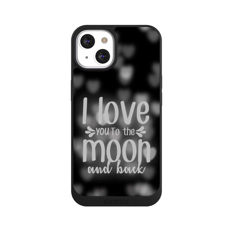 iPhone 13 NIVOpure I Love You to The Moon And Back Black Hearts