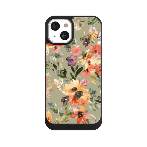 Apple iPhone 13 NIVOpure Malerische tropische Blumen Salbeigrün