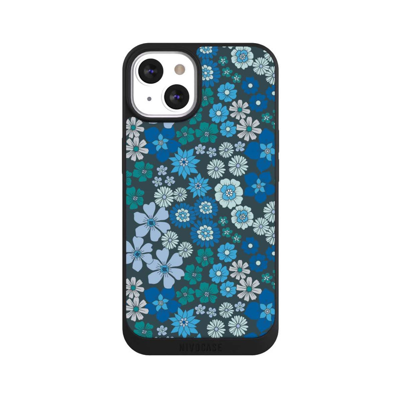 iPhone 13 NIVOpure Fleurs bleues DeinDesign