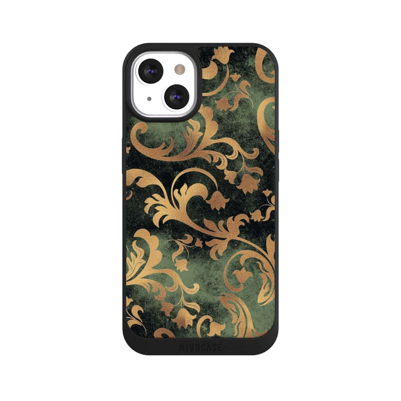 iPhone 13 NIVOpure Papier Peint Damassé Vert Foncé