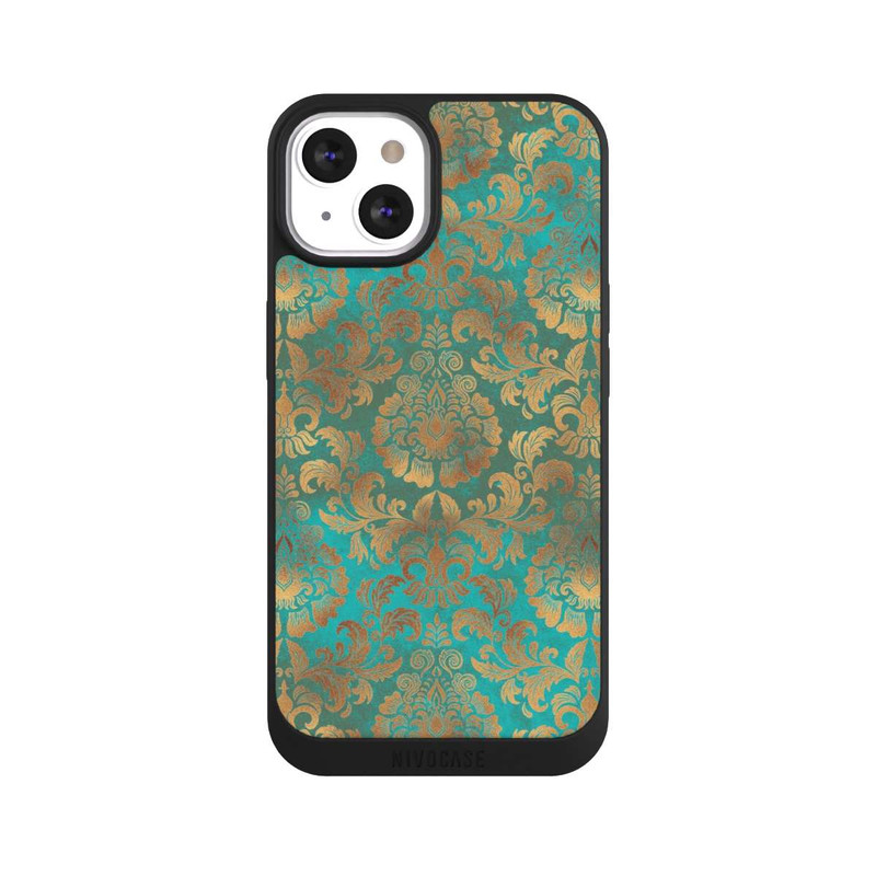 iPhone 13 NIVOpure Papier Peint Damassé Turquoise