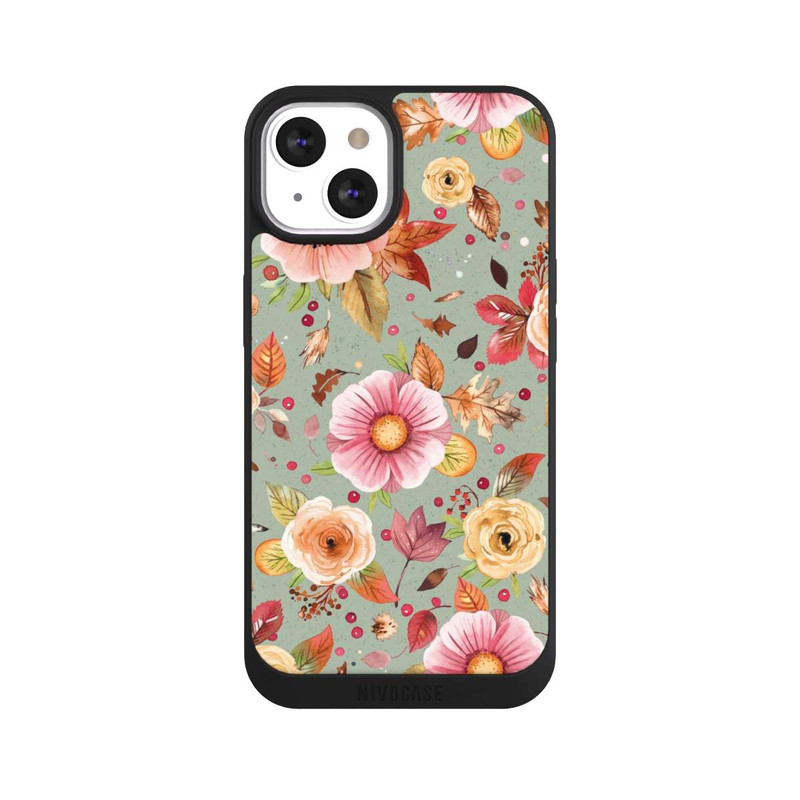 iPhone 13 NIVOpure Fleurs d'automne Vert tendre