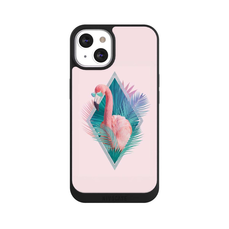 iPhone 13 NIVOpure Feuilles tropicales Flamant