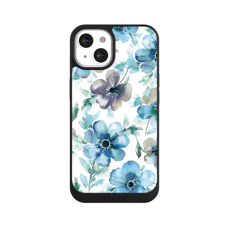 iPhone 13 NIVOpure Motif de fleurs bleues Tendance