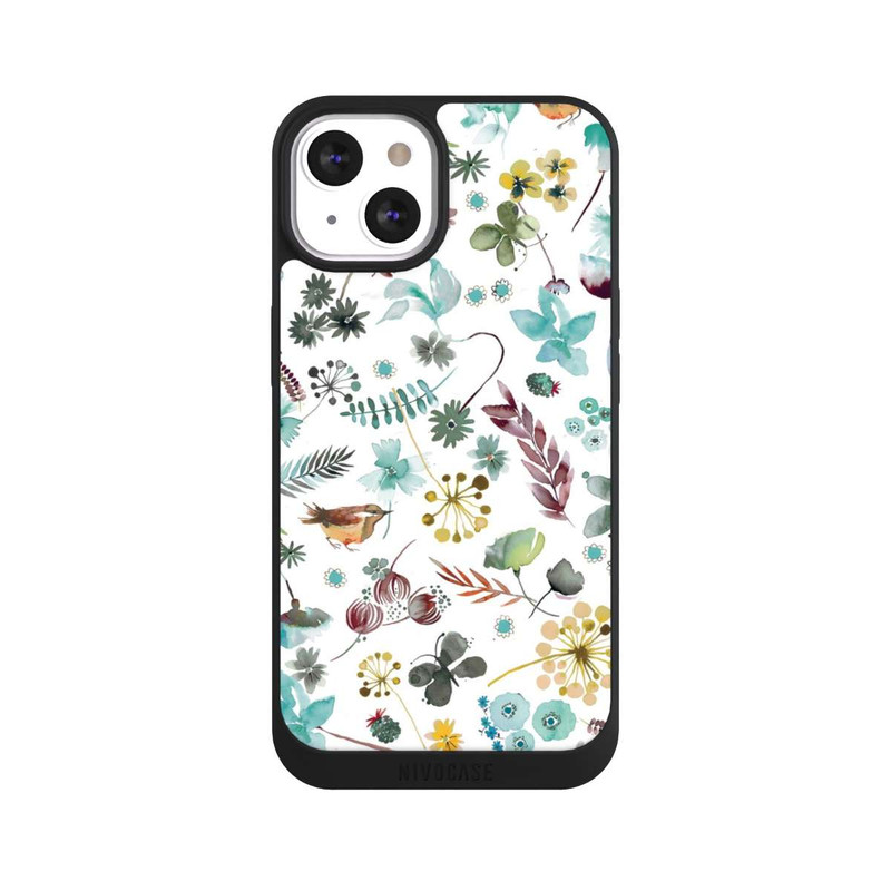 iPhone 13 NIVOpure Papillon botanique Nature Bleu