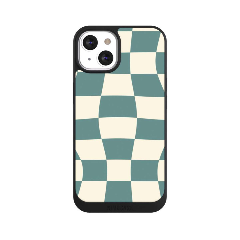 iPhone 13 NIVOpure Schachbrett Petrol