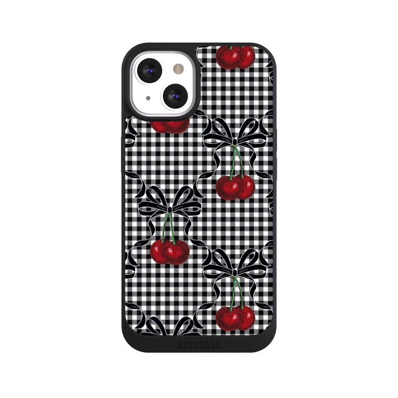 iPhone 13 NIVOpure Motif cerise noir
