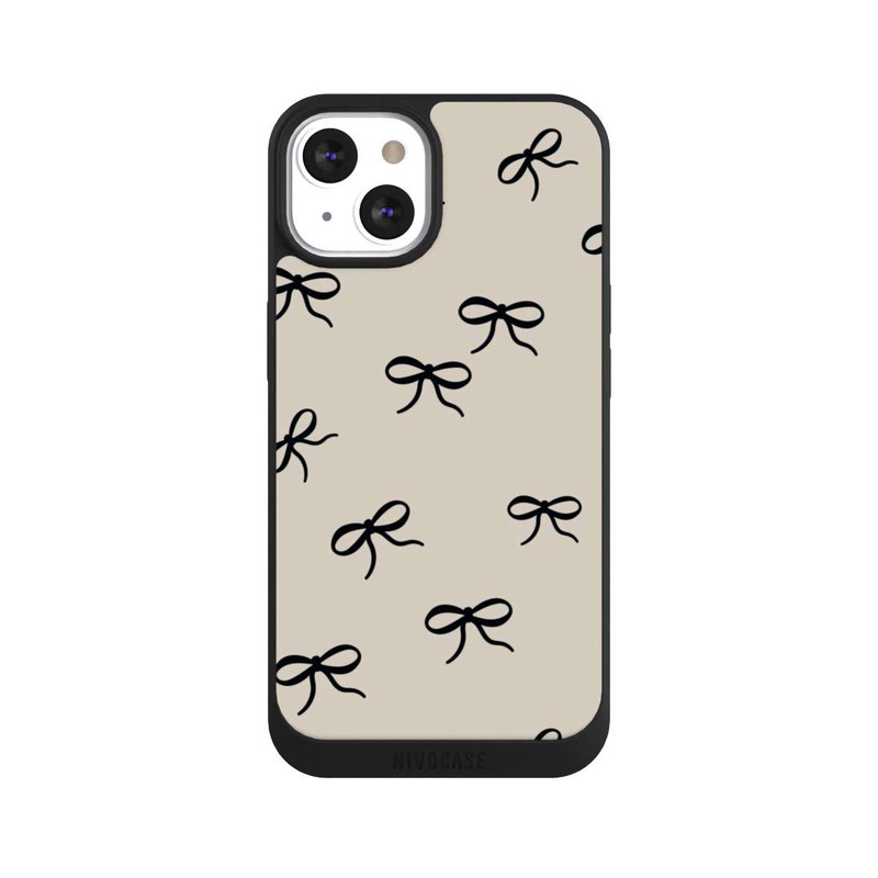 iPhone 13 NIVOpure Bows Black Beige Pattern