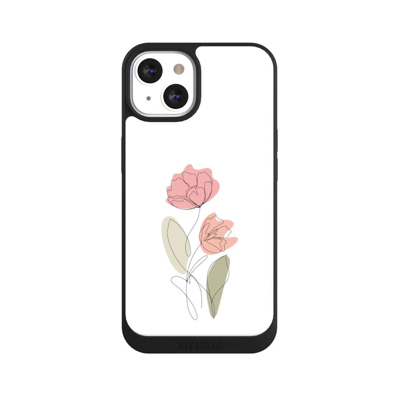 iPhone 13 NIVOpure Blume Line Art Rot