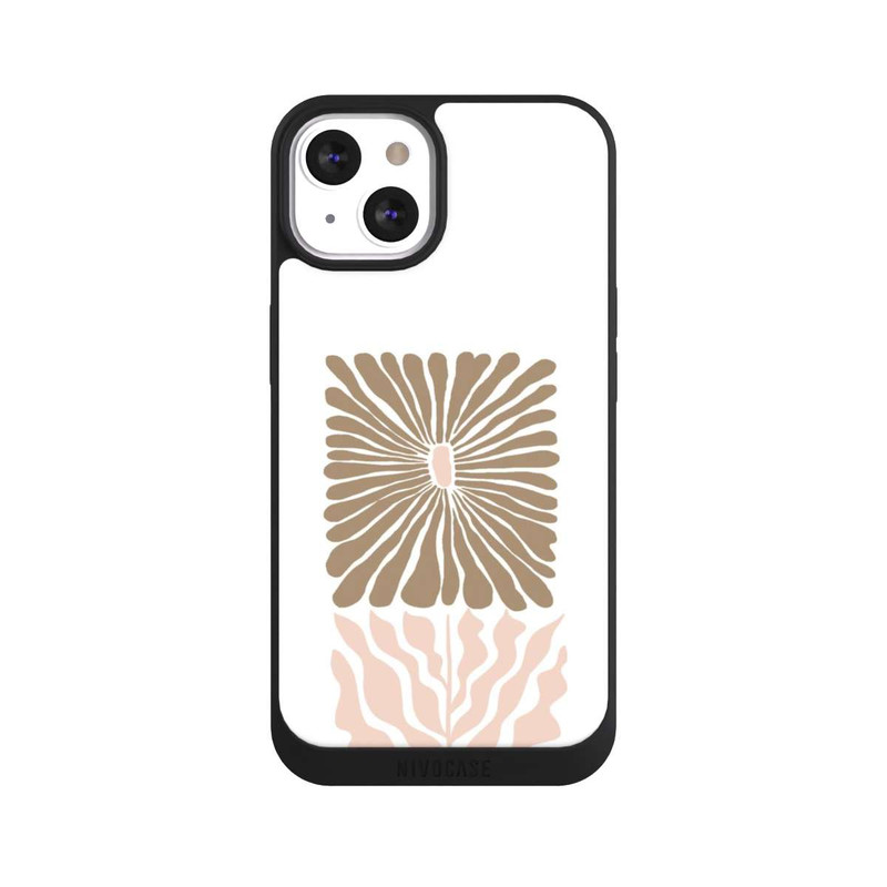 iPhone 13 NIVOpure Eckige Blume Hellbraun