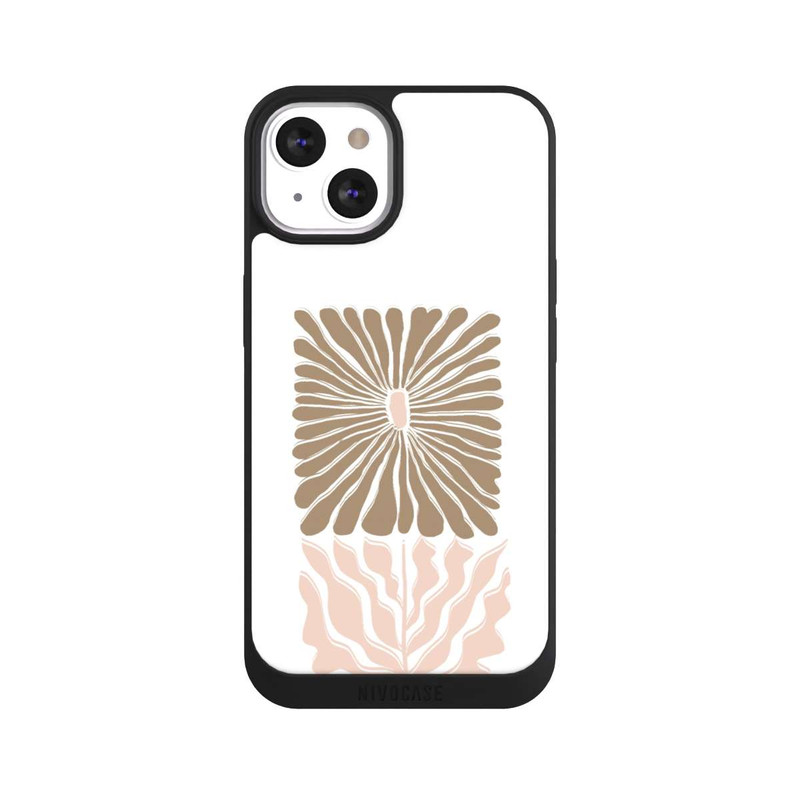 iPhone 13 NIVOpure Fleur Boho Caramel sur Blanc