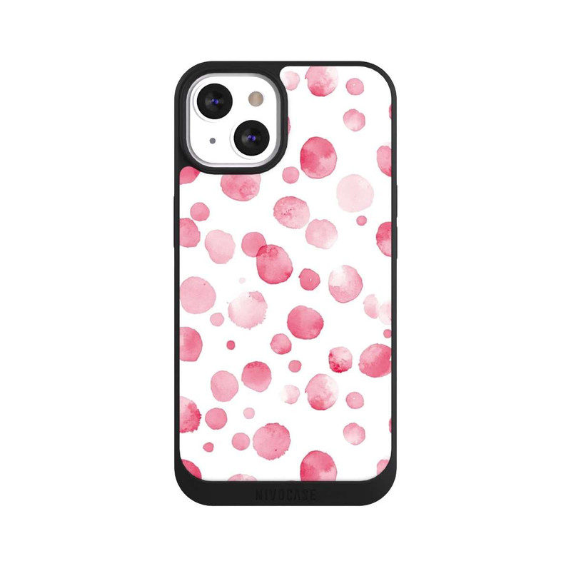 iPhone 13 NIVOpure Motif aquarelle à pois roses