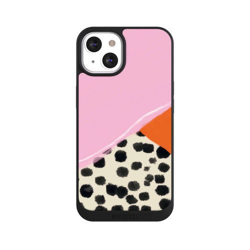 Apple iPhone 13 NIVOpure Pink and Orange Modern Art with Dots