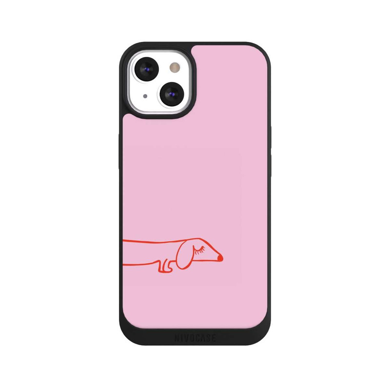 iPhone 13 NIVOpure Dachshund Illustration Pink