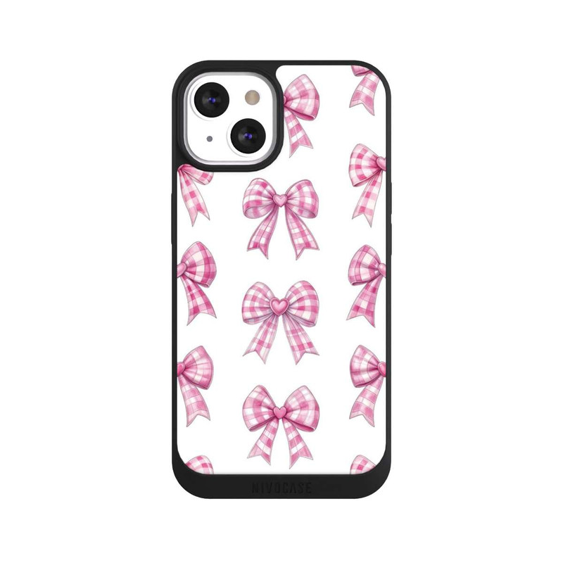 iPhone 13 NIVOpure Pink Gingham Hearts and Bows
