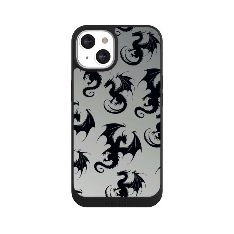 iPhone 13 NIVOpure Drachen Muster Grau