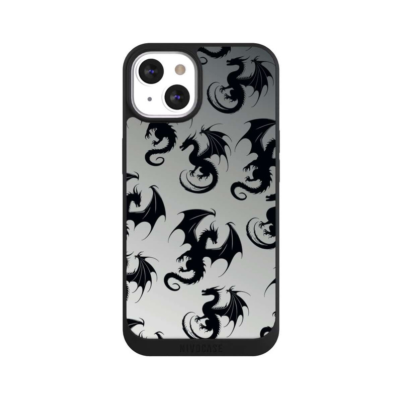 iPhone 13 NIVOpure Drachen Muster Grau