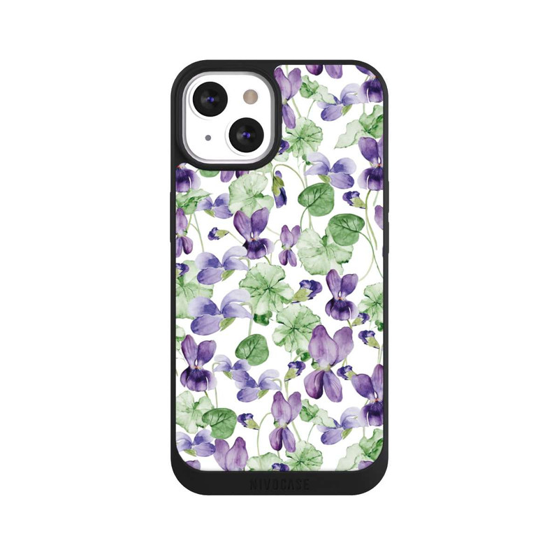iPhone 13 NIVOpure Purple Wildflowers Pattern Watercolor