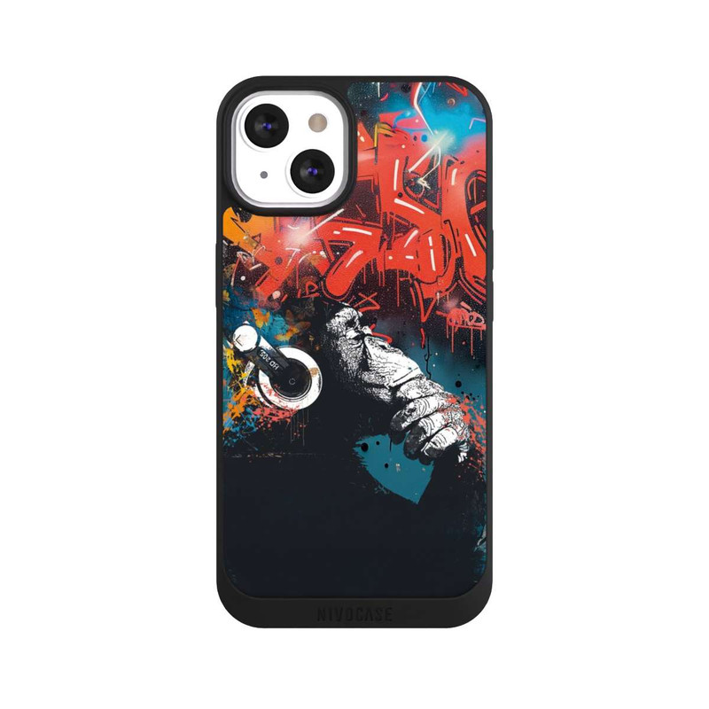 iPhone 13 NIVOpure Affe Stereo Kopfhörer Graffiti Street Art