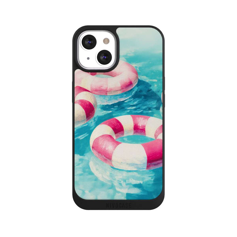 iPhone 13 NIVOpure Gestreifte Schwimmringe im Pool