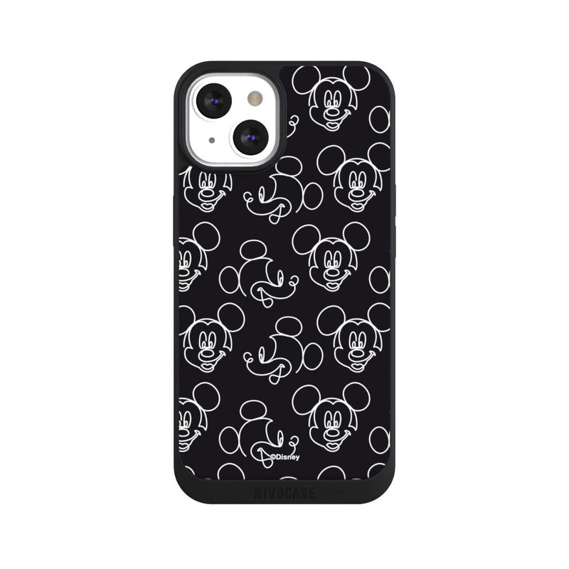 iPhone 13 NIVOpure Disney Mickey Faces Black Line Art Pattern