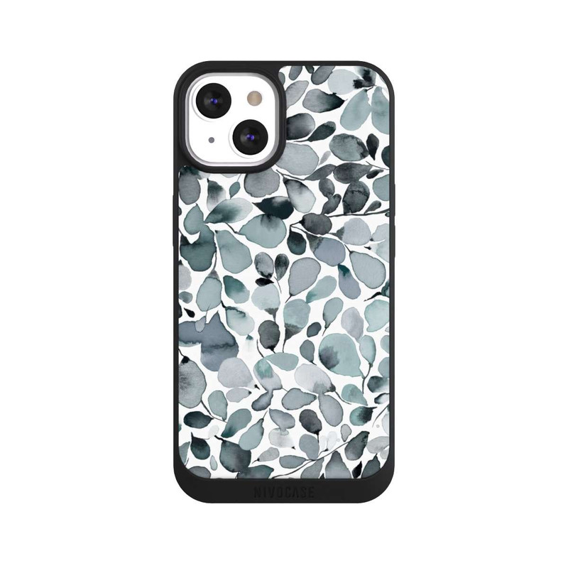 iPhone 13 NIVOpure Eucalyptus Watercolor Leaves Grey