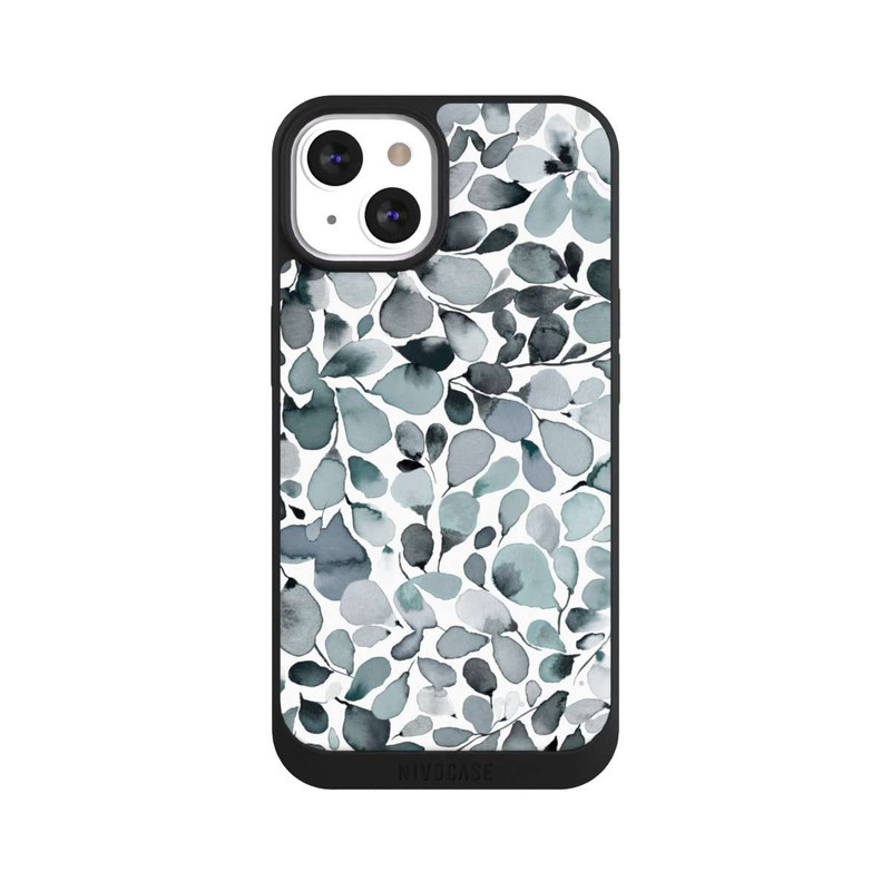 iPhone 13 NIVOpure Eukalyptus Aquarell Blätter Grau