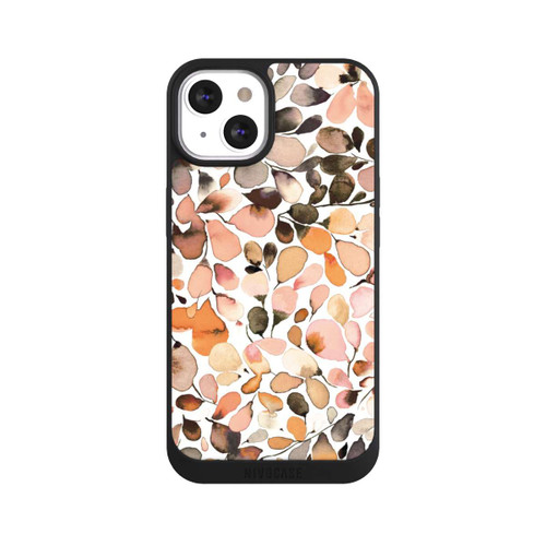 Apple iPhone 13 NIVOpure Eucalyptus Watercolor Leaves Dark Brown Autumn