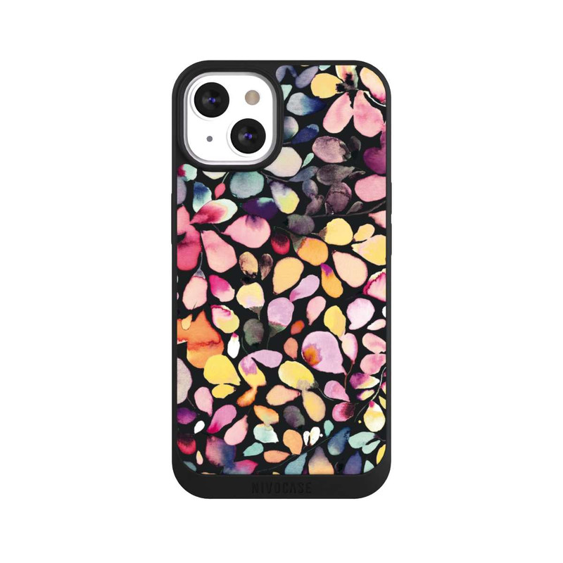 iPhone 13 NIVOpure Watercolor Leaves Black