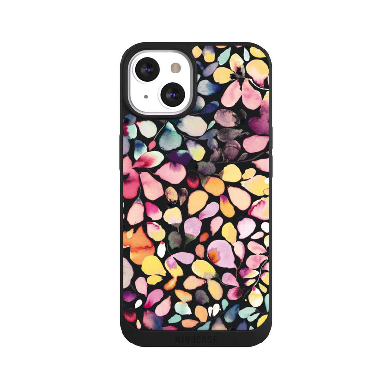 iPhone 13 NIVOpure Eucalyptus Watercolor Leaves Black