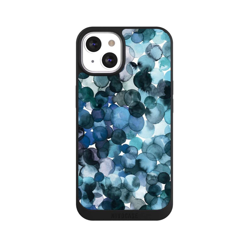 iPhone 13 NIVOpure Watercolor Dots Blue Pattern