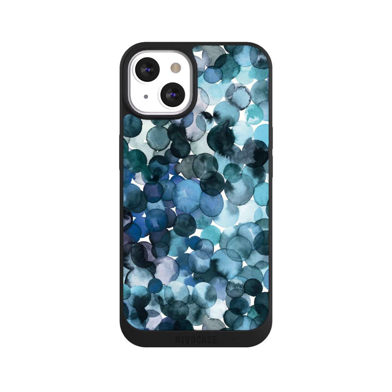 iPhone 13 NIVOpure Watercolor Dots Blue Pattern