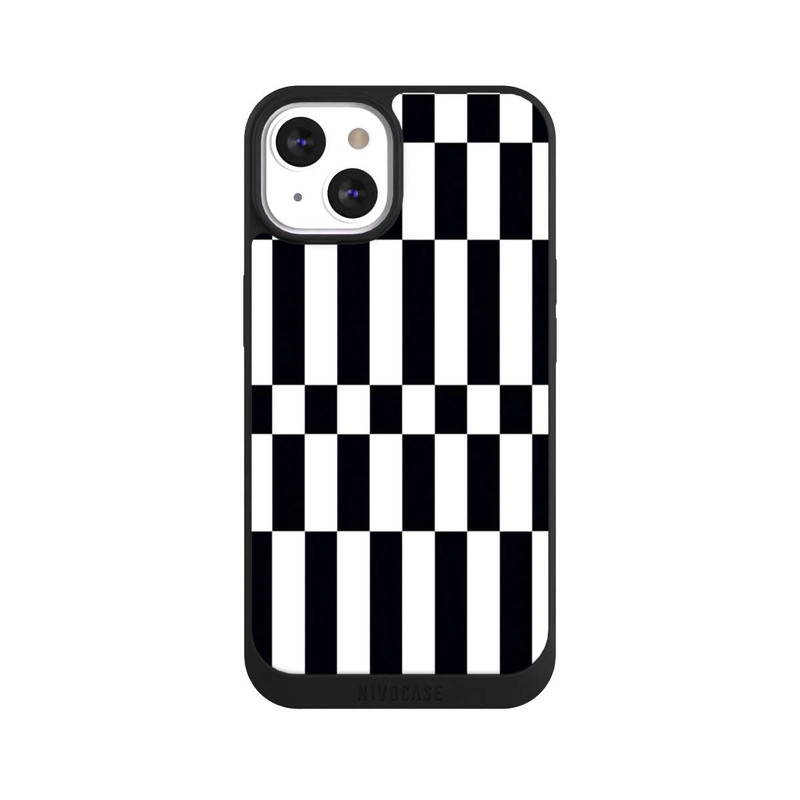 iPhone 13 NIVOpure Checked Abstract Bold Black and White Color Block
