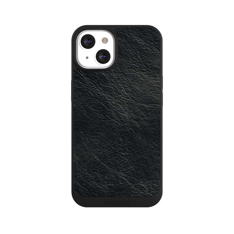 iPhone 13 NIVOpure Schwarzer Lederlook Hintergrund
