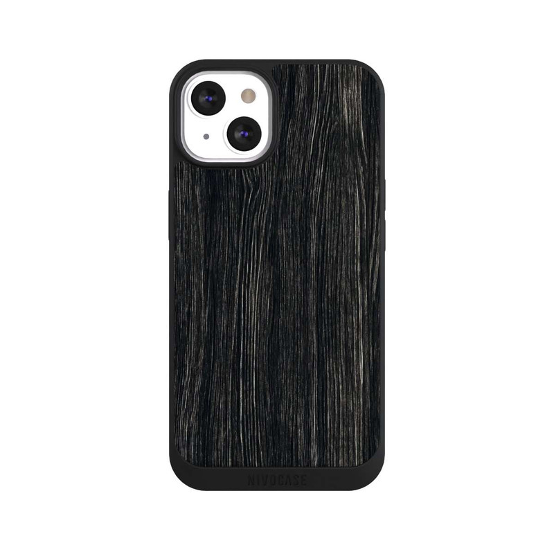 iPhone 13 NIVOpure Dunkle Holzstruktur