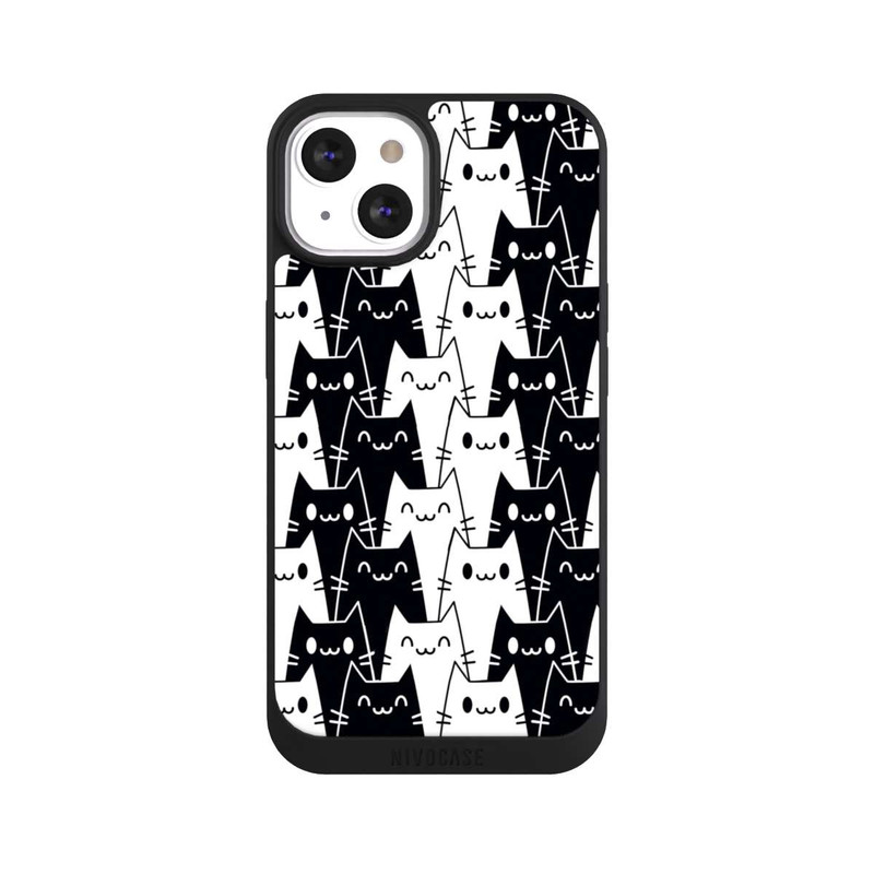 iPhone 13 NIVOpure Papier Peint Chat Noir Blanc