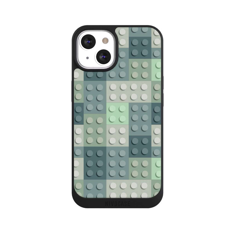 iPhone 13 NIVOpure Green Blocks Pattern
