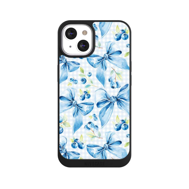 iPhone 13 NIVOpure Blaue Schleifen und Blaubeeren mit KI