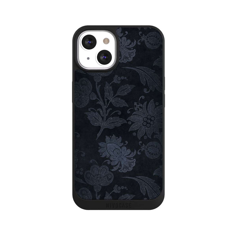 iPhone 13 NIVOpure Velours Floral Argenté