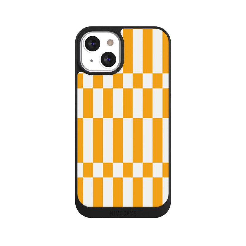 iPhone 13 NIVOpure Motif à Carreaux d'Été Jaune Vif